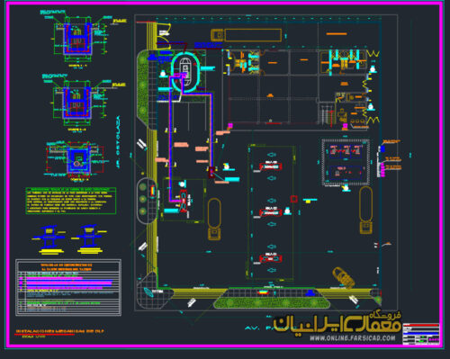 ۲۵ پلان و نقشه پمپ بنزین و جایگاه سوخت ( کاملا اجرایی ) 6 Gas Sstation 05