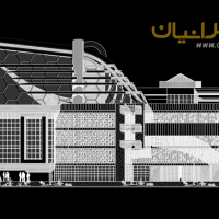 نمای کلینیک تخصصی چشم پزشکی و قلب - اتوکدی