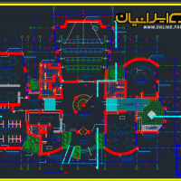 نقشه کتابخانه - پلان کتابخانه - نقشه اتوکدی کتابخانه - طرح کتابخانه