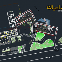 نقشه کتابخانه - پلان کتابخانه - نقشه اتوکدی کتابخانه - طرح کتابخانه