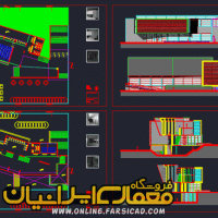 نقشه کتابخانه - پلان کتابخانه - نقشه اتوکدی کتابخانه - طرح کتابخانه